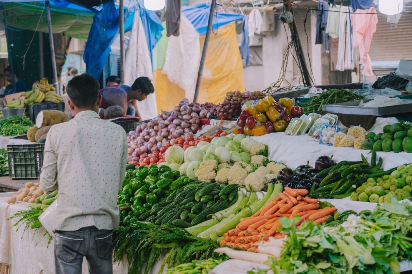 Fresh produce market in Sri Lanka