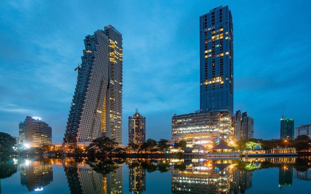 Colombo skyline and island coast